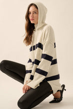 Load image into Gallery viewer, Nordic Striped Knit Hooded Sweater