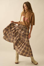 Load image into Gallery viewer, Penny Plaid High-Low Maxi Skirt