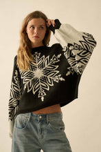Load image into Gallery viewer, BELLAVIDA Snowflake Jacquard-Knit Dolman-Sleeve Sweater
