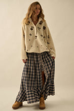 Load image into Gallery viewer, Plaid Flannel Button-Front Drawstring Maxi Skirt