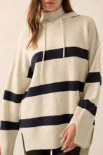 Load image into Gallery viewer, Nordic Striped Knit Hooded Sweater