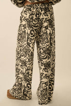 Load image into Gallery viewer, Floral Paisley-Print Fleece Drawstring Pants