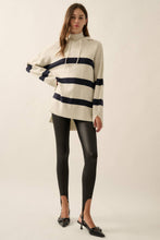 Load image into Gallery viewer, Nordic Striped Knit Hooded Sweater