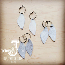 Load image into Gallery viewer, Antique Gold Hoop Dangle Earrings with White-Gray