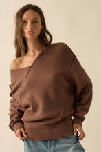 Load image into Gallery viewer, Stella Solid Knit V-Neck Exposed-Seam Sweater