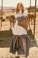 Load image into Gallery viewer, Plaid Flannel Button-Front Drawstring Maxi Skirt