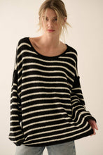Load image into Gallery viewer, Striped Textured Knit Oversized Sweater