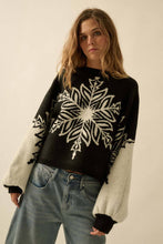 Load image into Gallery viewer, BELLAVIDA Snowflake Jacquard-Knit Dolman-Sleeve Sweater