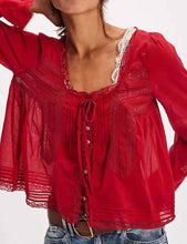 Load image into Gallery viewer, Lacy Boho Blouse Top