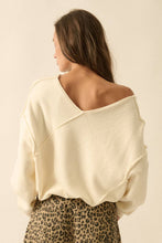 Load image into Gallery viewer, Stella Solid Knit V-Neck Exposed-Seam Sweater
