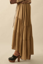 Load image into Gallery viewer, Stella Striped Lace-Trim Tiered Button-Front Maxi Skirt