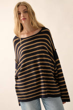 Load image into Gallery viewer, Striped Textured Knit Oversized Sweater