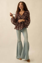 Load image into Gallery viewer, Floral Chiffon Babydoll Peasant Top