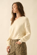 Load image into Gallery viewer, Stella Solid Knit V-Neck Exposed-Seam Sweater
