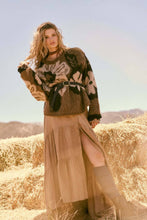 Load image into Gallery viewer, Stella Striped Lace-Trim Tiered Button-Front Maxi Skirt