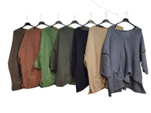 Load image into Gallery viewer, Asymmetric Oversized Sweater with Pocket - made in Italy