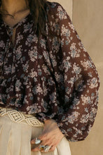 Load image into Gallery viewer, Floral Chiffon Babydoll Peasant Top