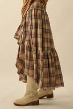 Load image into Gallery viewer, Penny Plaid High-Low Maxi Skirt