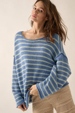 Load image into Gallery viewer, Striped Textured Knit Oversized Sweater