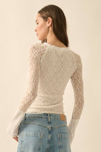 Load image into Gallery viewer, Fiona Floral Lace Raglan-Sleeve Henley Top