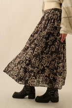 Load image into Gallery viewer, Floral Organza Pleated Circle Midi Skirt