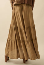 Load image into Gallery viewer, Stella Striped Lace-Trim Tiered Button-Front Maxi Skirt