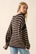Load image into Gallery viewer, Striped Textured Knit Oversized Sweater