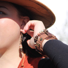 Load image into Gallery viewer, Aqua Terra and Wood Earrings