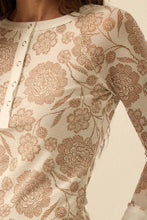 Load image into Gallery viewer, Floral Mesh Raglan Henley Top