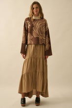 Load image into Gallery viewer, Stella Striped Lace-Trim Tiered Button-Front Maxi Skirt