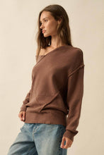 Load image into Gallery viewer, Stella Solid Knit V-Neck Exposed-Seam Sweater