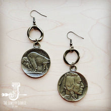Load image into Gallery viewer, Antique Gold Indian Buffalo Head Earrings