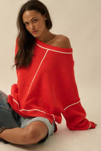 Load image into Gallery viewer, Stacy Red Exposed-Seam Oversize Sweater