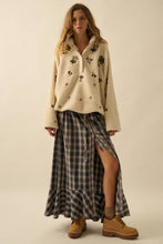Load image into Gallery viewer, Plaid Flannel Button-Front Drawstring Maxi Skirt