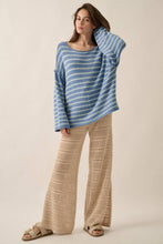 Load image into Gallery viewer, Striped Textured Knit Oversized Sweater