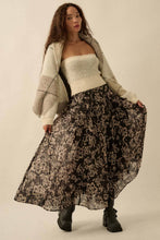 Load image into Gallery viewer, Floral Organza Pleated Circle Midi Skirt