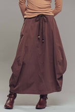 Load image into Gallery viewer, Balloon Hem Drawstring Maxi Skirt