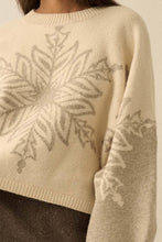 Load image into Gallery viewer, BELLAVIDA Snowflake Jacquard-Knit Dolman-Sleeve Sweater