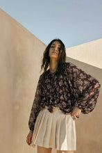Load image into Gallery viewer, Floral Chiffon Babydoll Peasant Top