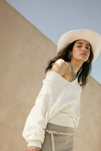 Load image into Gallery viewer, Stella Solid Knit V-Neck Exposed-Seam Sweater