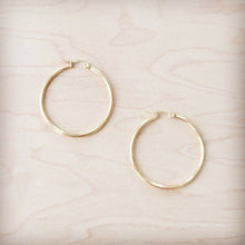 Load image into Gallery viewer, Medium Stainless Steel Hoop Earrings 18K Gold Plating