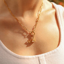 Load image into Gallery viewer, Paperclip Charm Necklace 18k gold PVD