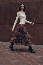 Load image into Gallery viewer, Floral Organza Pleated Circle Midi Skirt
