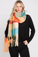 Load image into Gallery viewer, Plaid Oblong Fringe Scarf