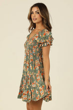 Load image into Gallery viewer, SMOCKED BODICE SHORT SLEEVE DRESS