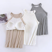 Load image into Gallery viewer, Basic Halter Top with built-in bra tank top