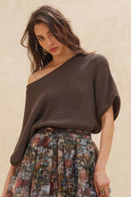 Load image into Gallery viewer, Gia Short-Sleeve Pointelle Ribbed Knit Sweater