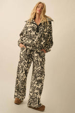 Load image into Gallery viewer, Floral Paisley-Print Fleece Drawstring Pants