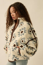 Load image into Gallery viewer, Geo-Print Sherpa Fleece Half-Zip Pullover