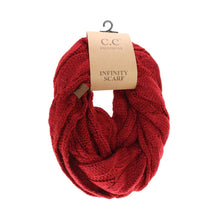 Load image into Gallery viewer, Metallic Cable Knit CC Infinity Scarf SF800MET